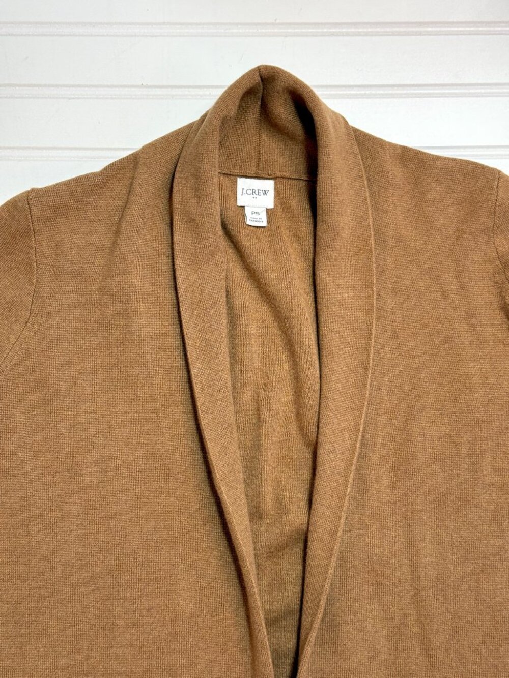J.Crew Factory Heather Camel Chelsea Sweater Blazer Cardigan Petite Small 100% C - Picture 3 of 7